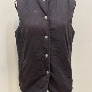 Liz Golf Women’s  Windbreaker Vest  Size M Black Floral‎